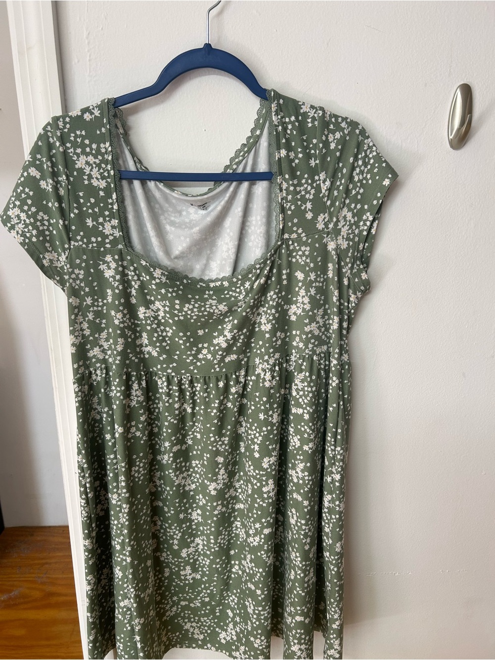 No Boundaries XXL 20 Green Floral Empire Waist Dress Cottagecore Plus Size